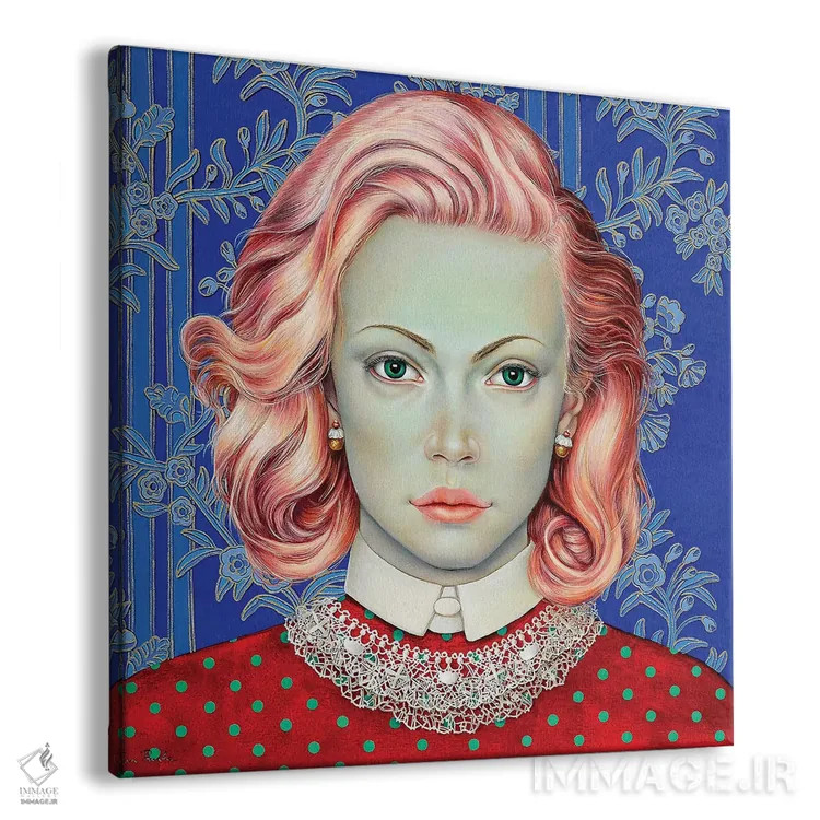 تابلو دکوراتیو دختری با موهای صورتی اثر لیوا پاکالنه فانلی - نمای پرسپکتیو محصول