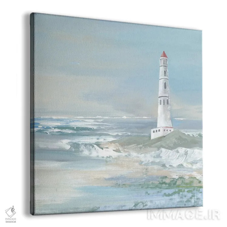 تابلو دکوراتیو فانوس دریایی اقیانوس آبی اثر لرا - نمای پرسپکتیو محصول