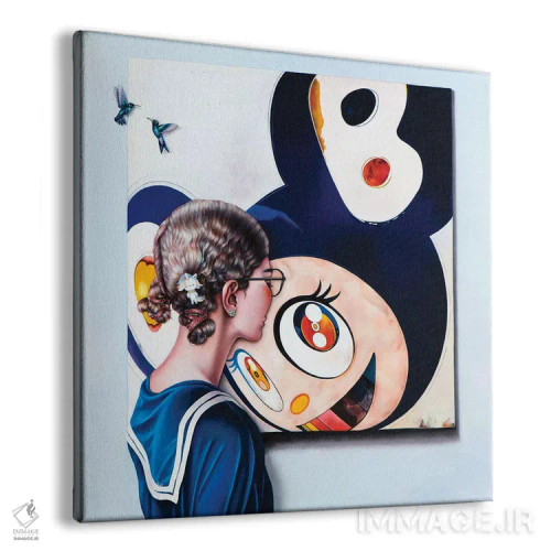 تابلو دکوراتیو عاشق هنر موراکامی اثر لیوا پاکالنه فانلی - نمای پرسپکتیو محصول