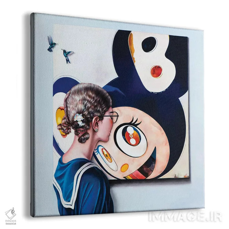 تابلو دکوراتیو عاشق هنر موراکامی اثر لیوا پاکالنه فانلی - نمای پرسپکتیو محصول