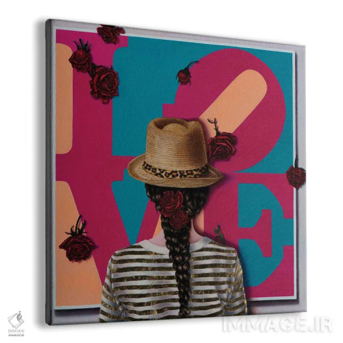 تابلو دکوراتیو عاشق هنر رابرت ایندیانا اثر لیوا پاکالنه فانلی - نمای پرسپکتیو محصول