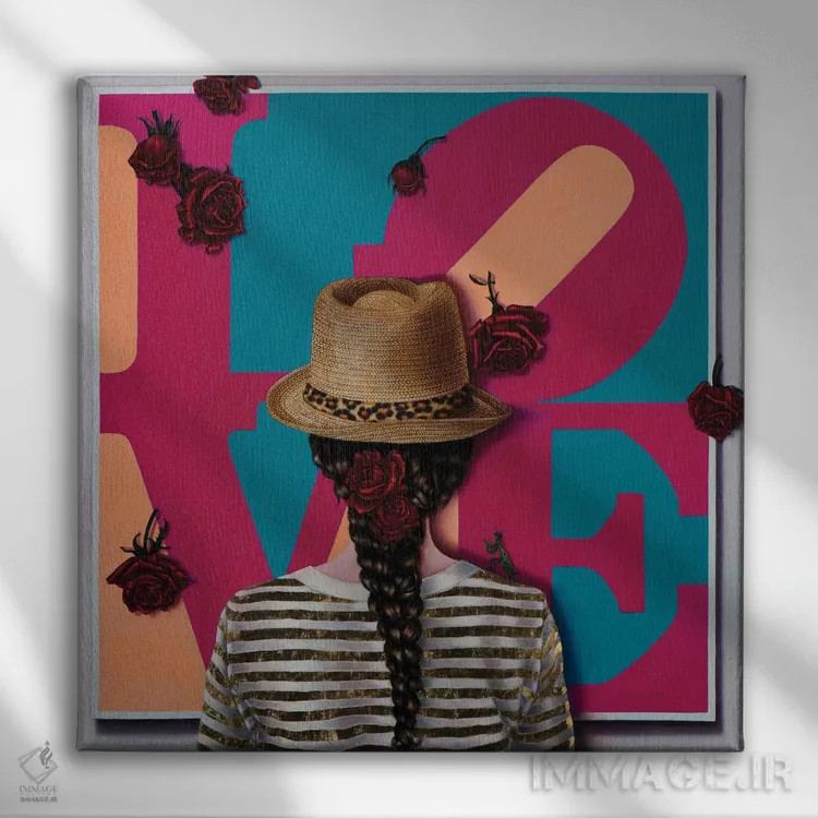 تابلو دکوراتیو عاشق هنر رابرت ایندیانا اثر لیوا پاکالنه فانلی - نمای روبهرو روی دیوار