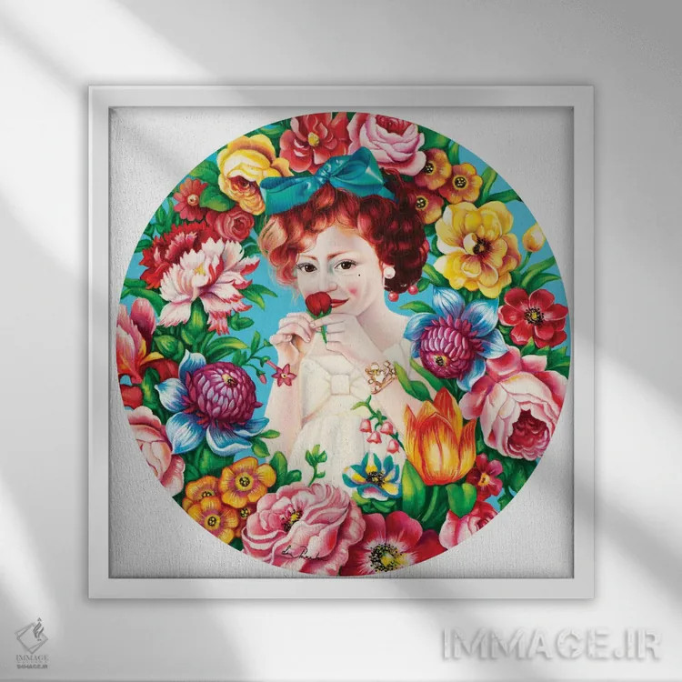 تابلو دکوراتیو عطر گل ها اثر لیوا پاکالنه فانلی - نمای قابدار سفید