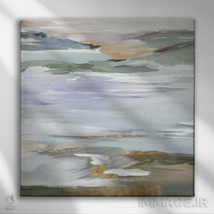 تابلو انتزاعی فواره خاموش ۲ اثر لرا - نمای روبهرو روی دیوار