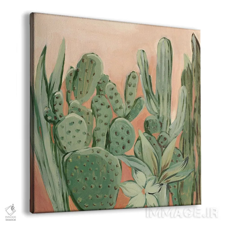 تابلو انتزاعی گرمای کاکتوس اثر لرا - نمای پرسپکتیو محصول