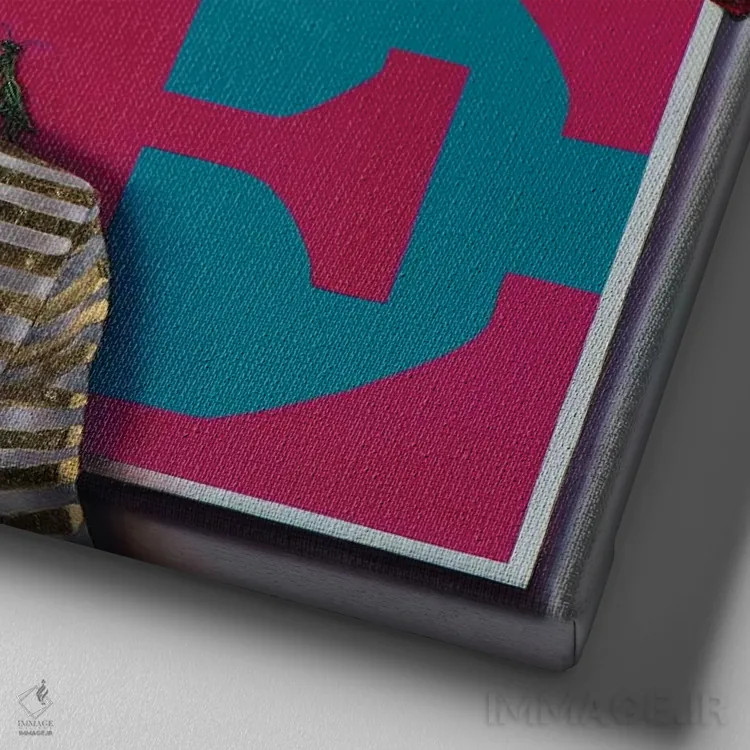 تابلو دکوراتیو عاشق هنر رابرت ایندیانا اثر لیوا پاکالنه فانلی - نمای نزدیک بافت بوم