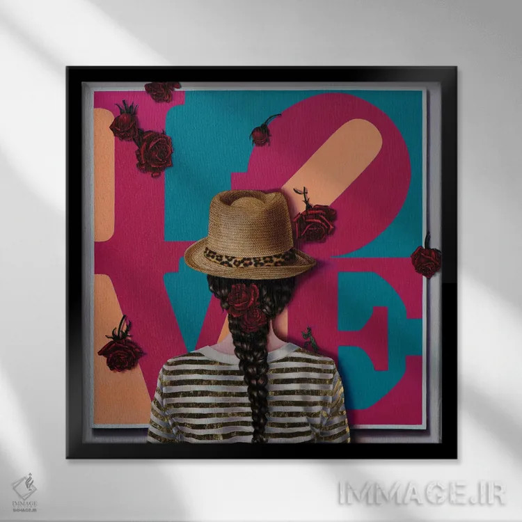 تابلو دکوراتیو عاشق هنر رابرت ایندیانا اثر لیوا پاکالنه فانلی - نمای قابدار مشکی