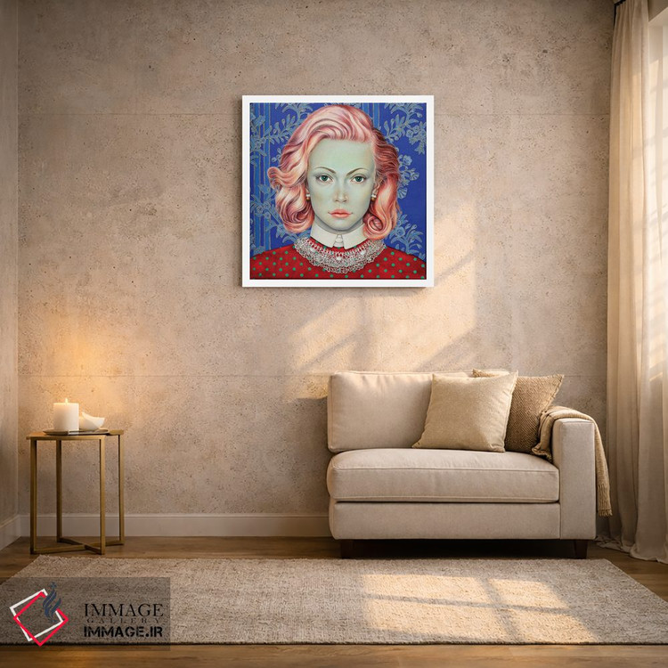 تابلو دکوراتیو دختری با موهای صورتی اثر لیوا پاکالنه فانلی - D2W