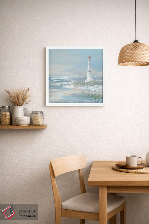 تابلو دکوراتیو فانوس دریایی اقیانوس آبی اثر لرا - D1W