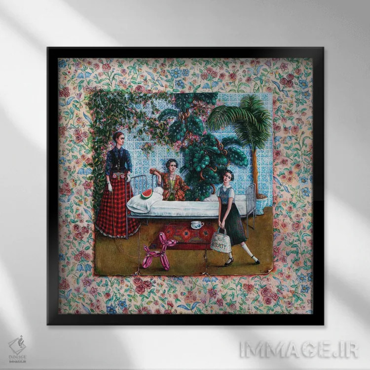 تابلو دکوراتیو بیمارستان روانی اثر لیوا پاکالنه فانلی - نمای قابدار مشکی