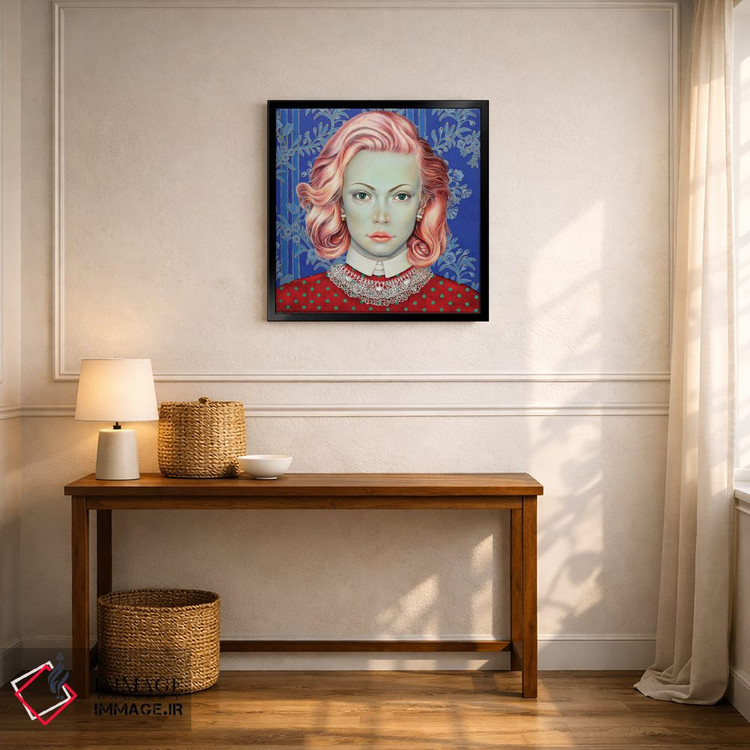 تابلو دکوراتیو دختری با موهای صورتی اثر لیوا پاکالنه فانلی - D6B