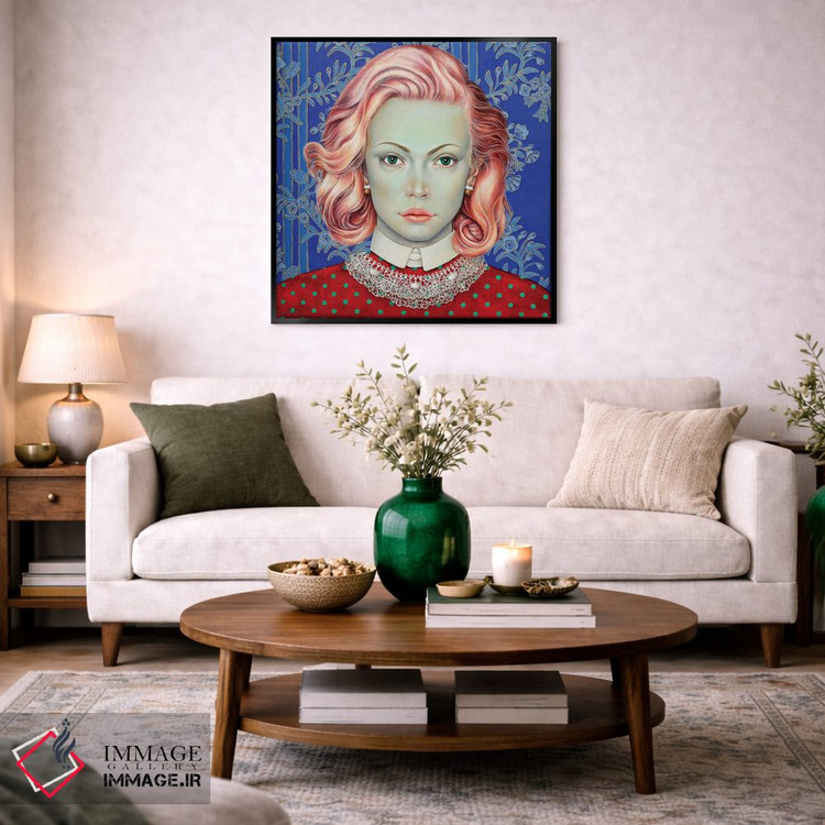 تابلو دکوراتیو دختری با موهای صورتی اثر لیوا پاکالنه فانلی - D5B