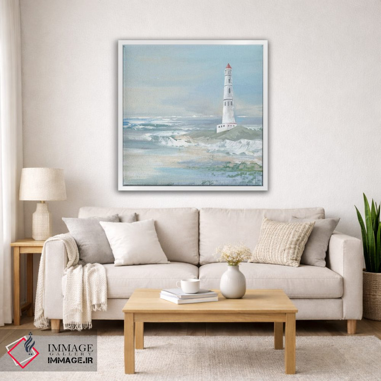 تابلو دکوراتیو فانوس دریایی اقیانوس آبی اثر لرا - D3W