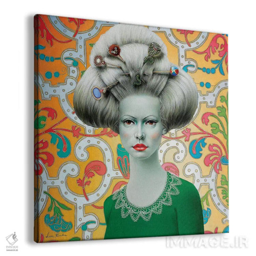 تابلو دکوراتیو دختر باروک اثر لیوا پاکالنه فانلی - نمای پرسپکتیو محصول