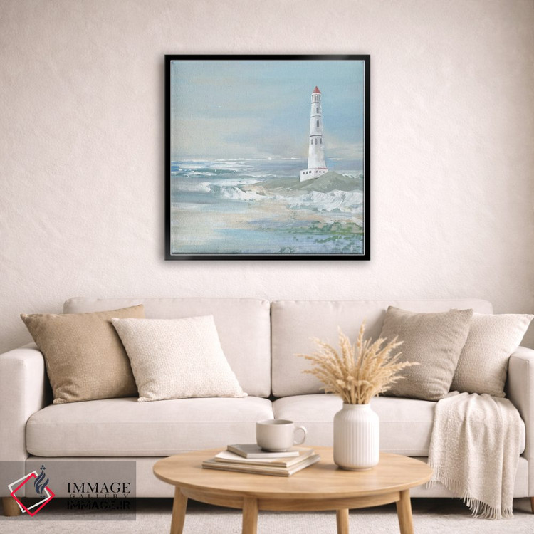 تابلو دکوراتیو فانوس دریایی اقیانوس آبی اثر لرا - D5B