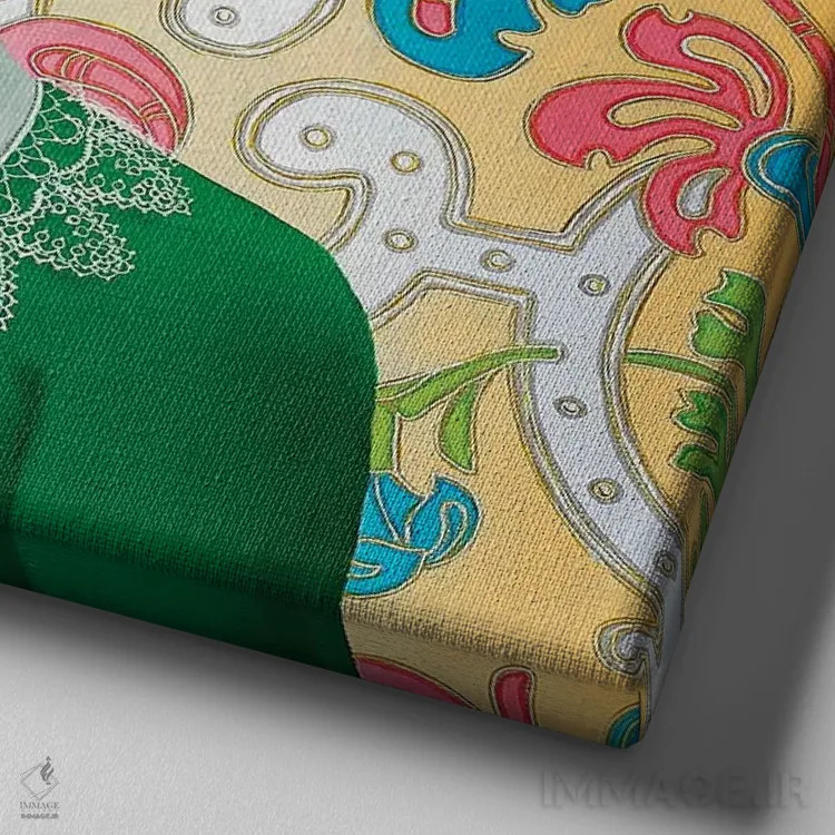 تابلو دکوراتیو دختر باروک اثر لیوا پاکالنه فانلی - نمای نزدیک بافت بوم