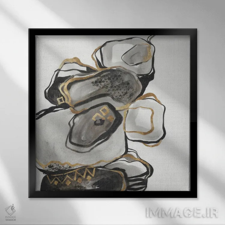 تابلو مینیمال پل گلدن گیت ۲ اثر لرا - نمای قابدار مشکی