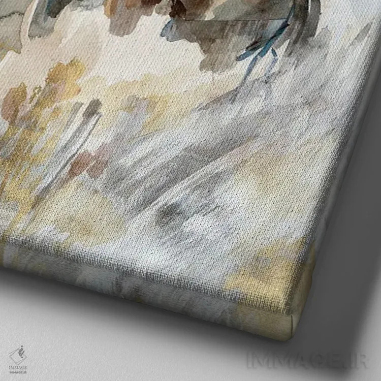 تابلو مدرن هماهنگی در چراگاه اثر لرا - نمای نزدیک بافت بوم