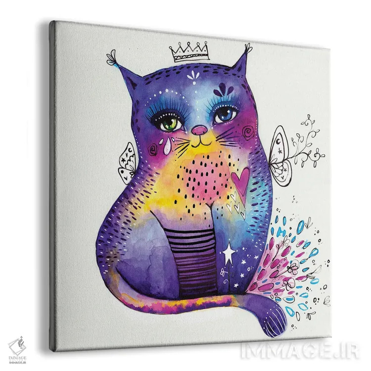 تابلو دکوراتیو گربه می گوید "هررو" اثر تامارا لاپورت - نمای پرسپکتیو محصول