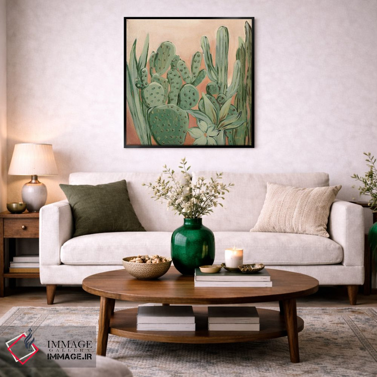 تابلو انتزاعی گرمای کاکتوس اثر لرا - D3B