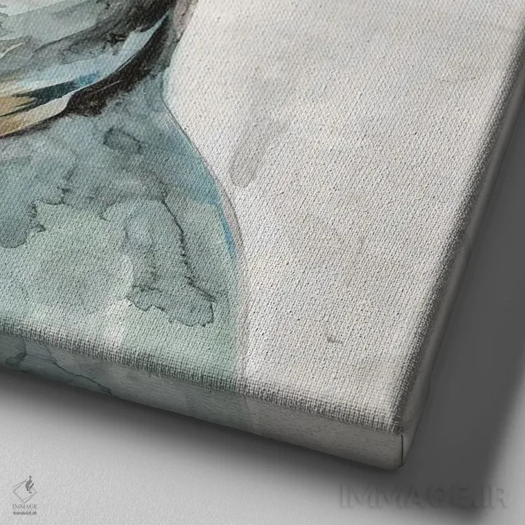 تابلو مدرن پرتره های روستایی اثر لرا - نمای نزدیک بافت بوم