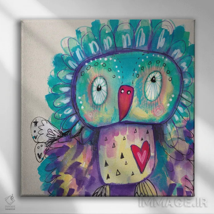 تابلو دکوراتیو کیوبی ۲ اثر تامارا لاپورت - نمای روبهرو روی دیوار