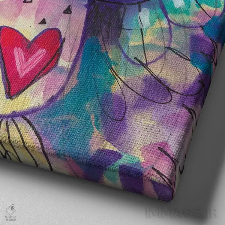 تابلو دکوراتیو کیوبی ۲ اثر تامارا لاپورت - نمای نزدیک بافت بوم