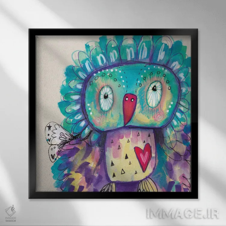 تابلو دکوراتیو کیوبی ۲ اثر تامارا لاپورت - نمای قابدار مشکی