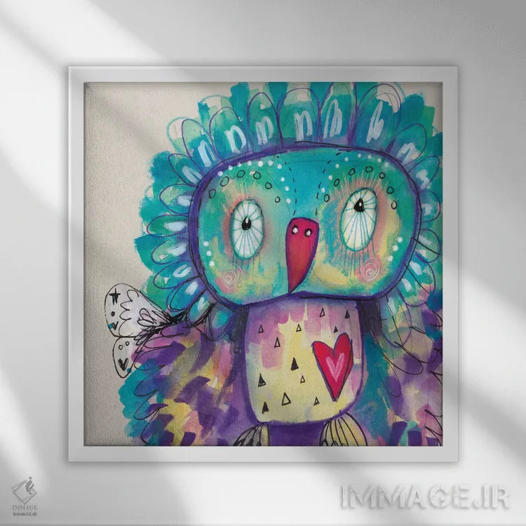 تابلو دکوراتیو کیوبی ۲ اثر تامارا لاپورت - نمای قابدار سفید