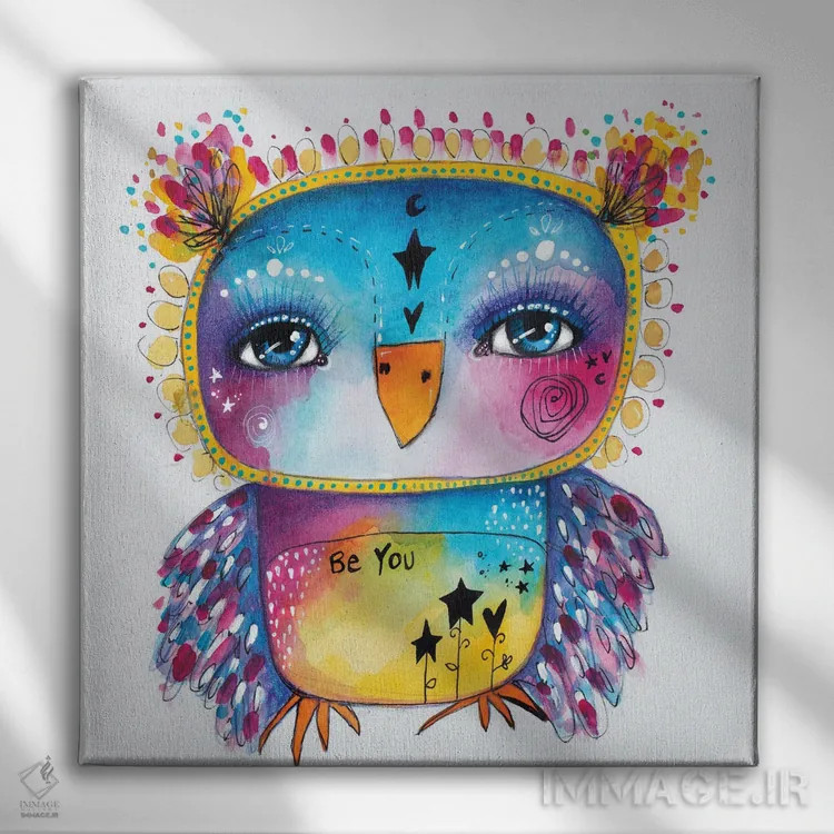 تابلو دکوراتیو کیوبی - خودت باش ۲ اثر تامارا لاپورت - نمای روبهرو روی دیوار