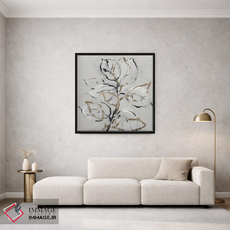 تابلو مینیمال گل طلایی ۲ اثر لرا - D1B