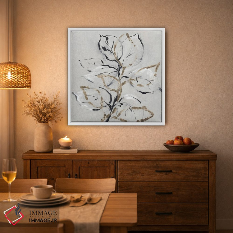 تابلو مینیمال گل طلایی ۲ اثر لرا - D2W