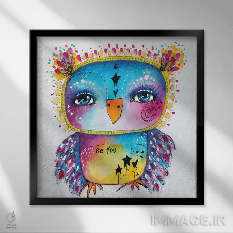 تابلو دکوراتیو کیوبی - خودت باش ۲ اثر تامارا لاپورت - نمای قابدار مشکی