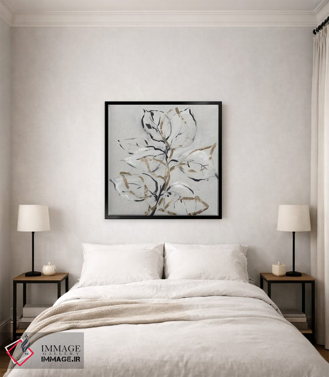 تابلو مینیمال گل طلایی ۲ اثر لرا - D4B