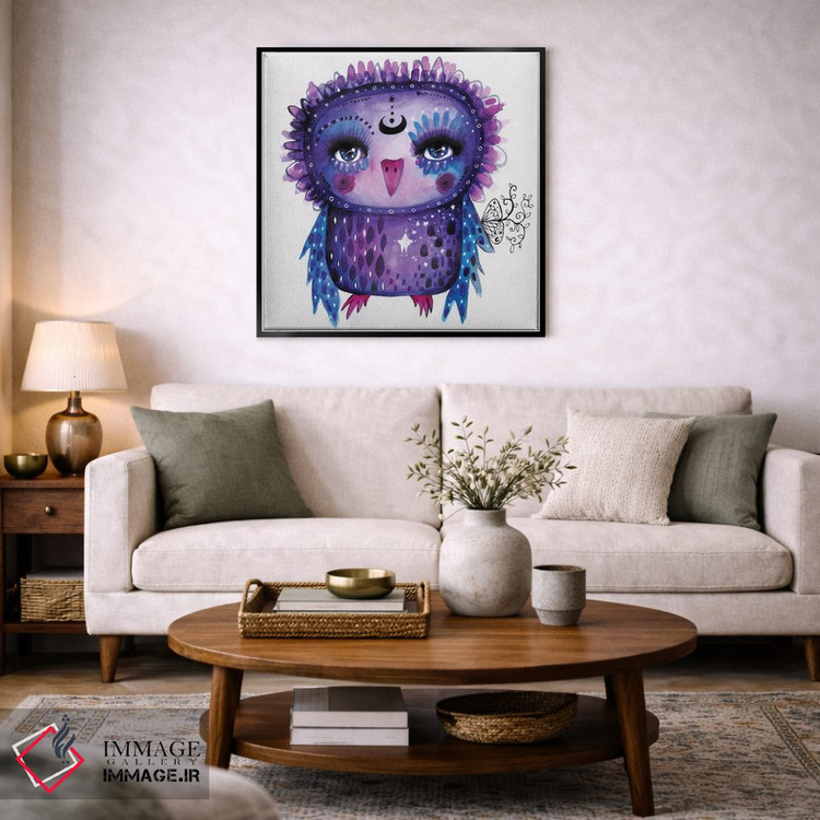 تابلو دکوراتیو پرنده عجیب با درخشش ماه اثر تامارا لاپورت - D5B