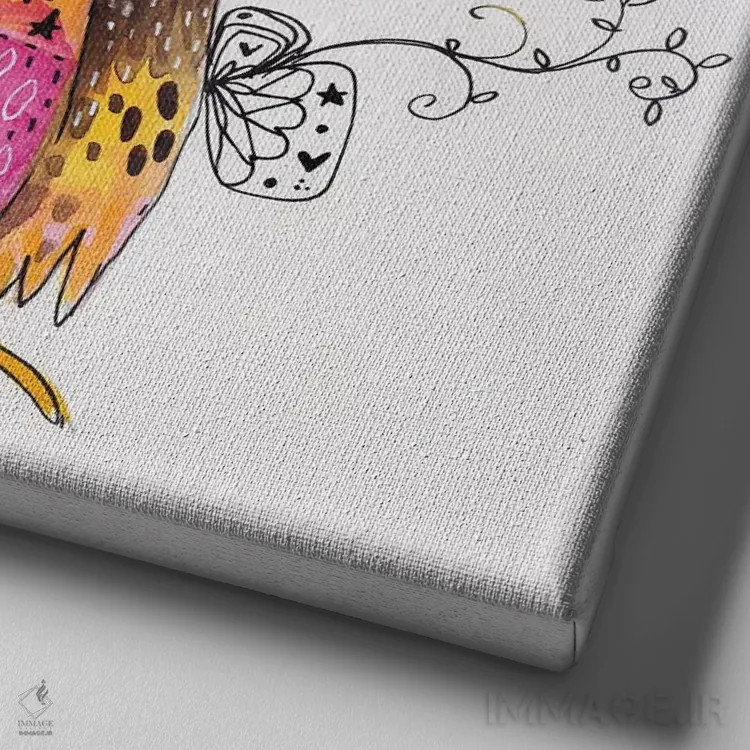 تابلو دکوراتیو کیوبی روزی اثر تامارا لاپورت - نمای نزدیک بافت بوم