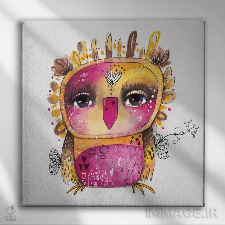 تابلو دکوراتیو کیوبی روزی اثر تامارا لاپورت - نمای روبهرو روی دیوار