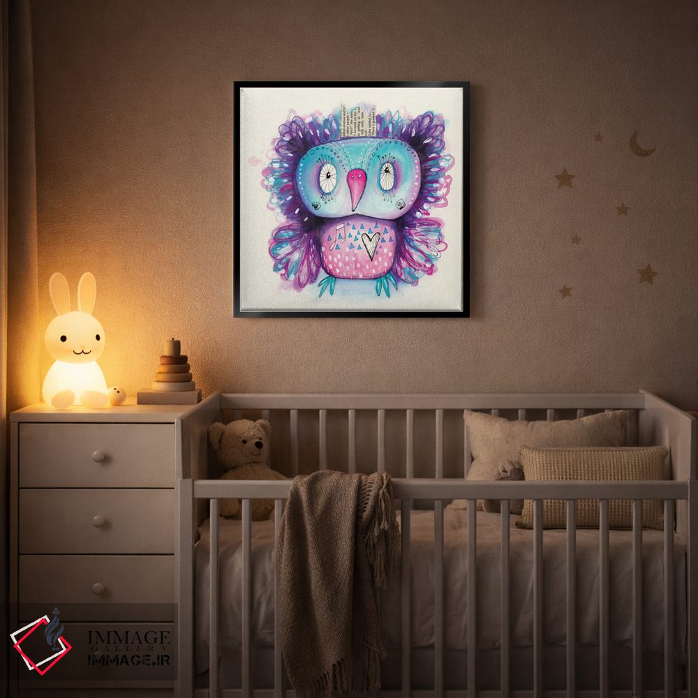 تابلو دکوراتیو کیوبی بنفش اثر تامارا لاپورت - D5B