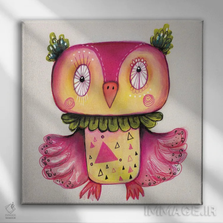 تابلو دکوراتیو کیو بی شاد اثر تامارا لاپورت - نمای روبهرو روی دیوار