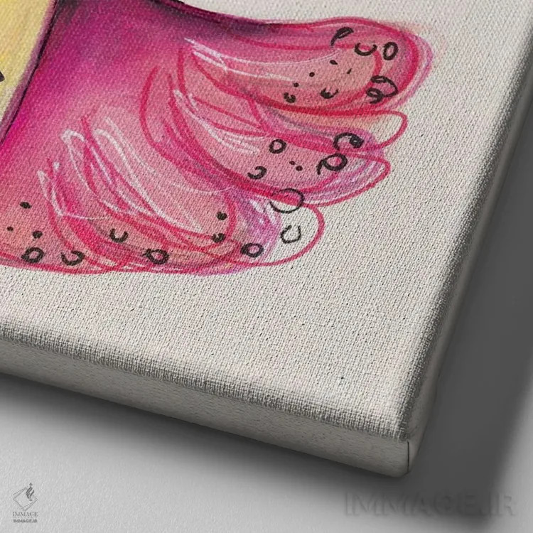 تابلو دکوراتیو کیو بی شاد اثر تامارا لاپورت - نمای نزدیک بافت بوم