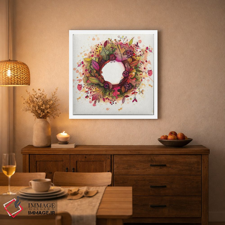 تابلو دکوراتیو حلقه گل پاییزی اثر تامارا لاپورت - D2W