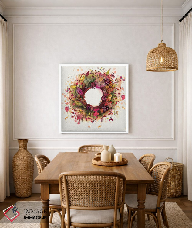 تابلو دکوراتیو حلقه گل پاییزی اثر تامارا لاپورت - D5W