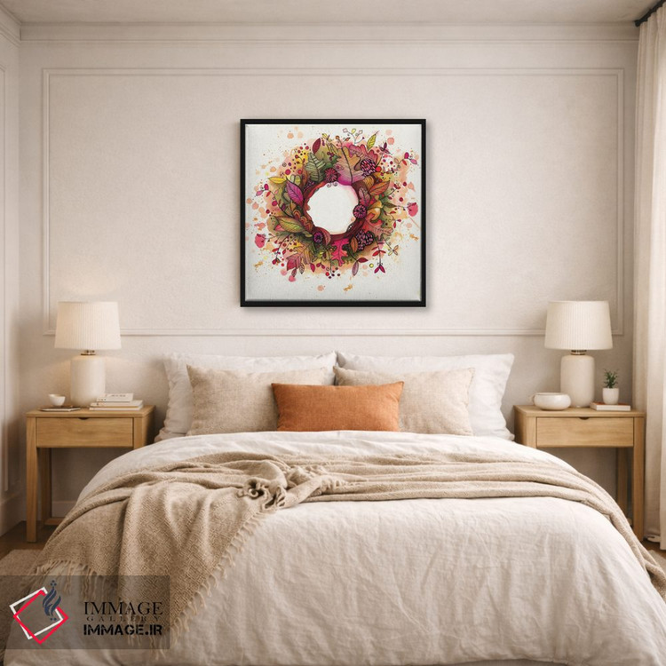 تابلو دکوراتیو حلقه گل پاییزی اثر تامارا لاپورت - D6B