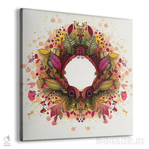 تابلو دکوراتیو حلقه گل پاییزی اثر تامارا لاپورت - نمای پرسپکتیو محصول