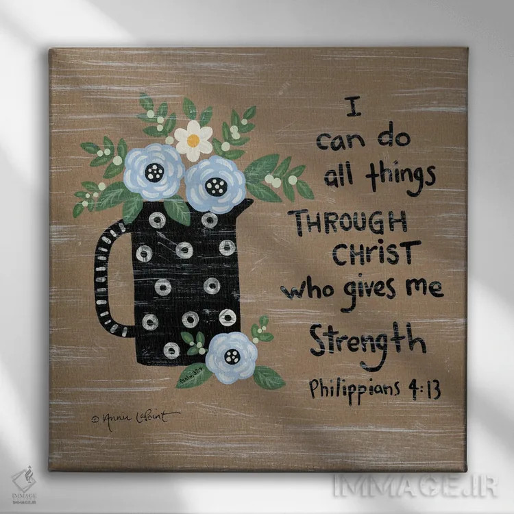 تابلو دکوراتیو آبی های شادی بخش اثر آنی لاپوینت - نمای روبهرو روی دیوار