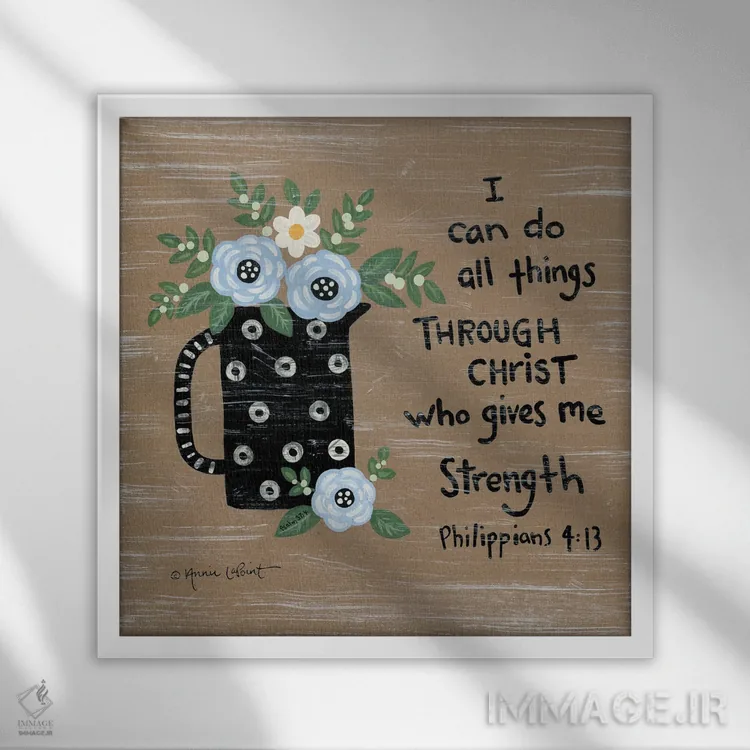 تابلو دکوراتیو آبی های شادی بخش اثر آنی لاپوینت - نمای قابدار سفید