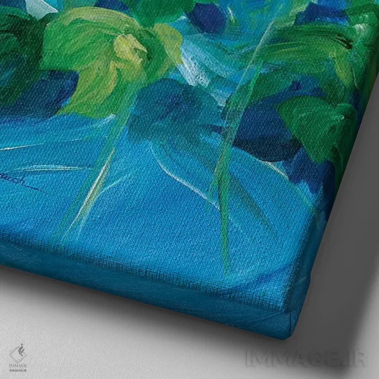 تابلو دکوراتیو باغ من اثر لیندا راوچ - نمای نزدیک بافت بوم