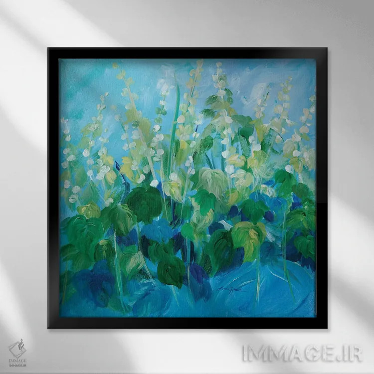 تابلو دکوراتیو باغ من اثر لیندا راوچ - نمای قابدار مشکی