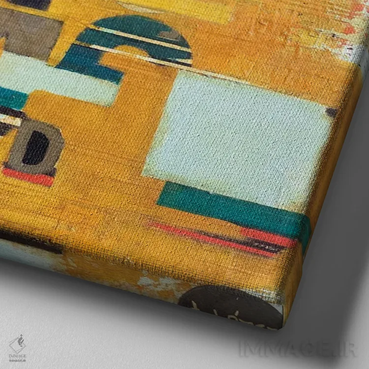 تابلو انتزاعی پادشاه اثر آندریا لوپز - نمای نزدیک بافت بوم