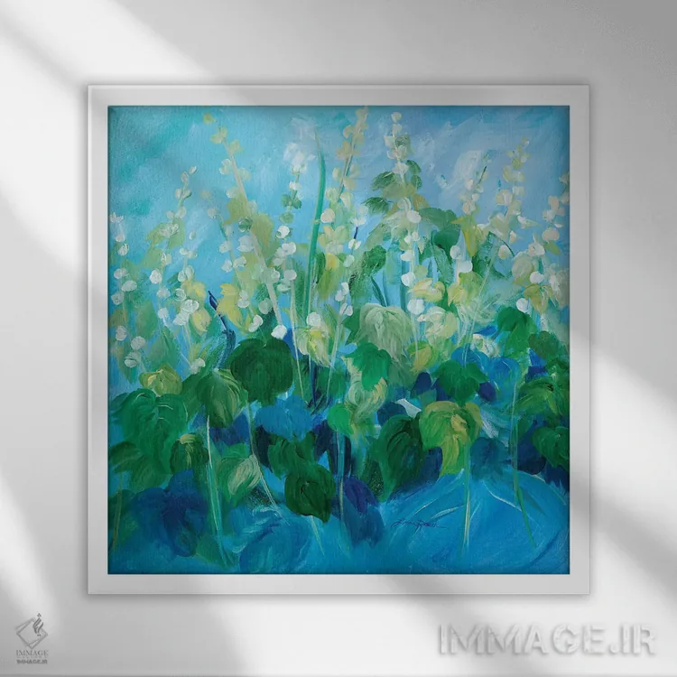 تابلو دکوراتیو باغ من اثر لیندا راوچ - نمای قابدار سفید